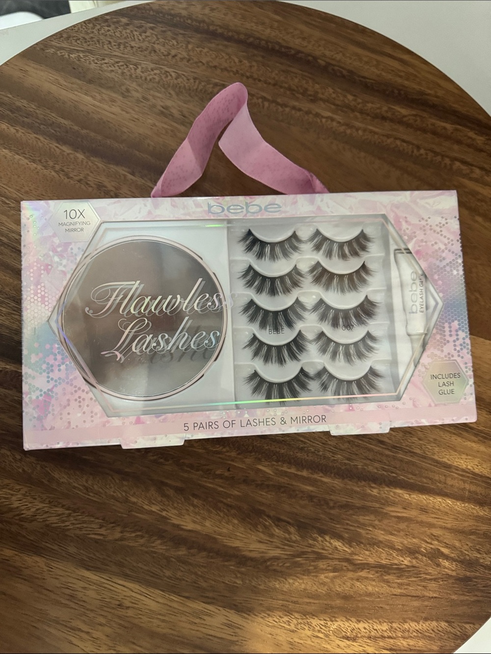 bebe Pink Flawless Lashes 5-Pair Set with Mirror